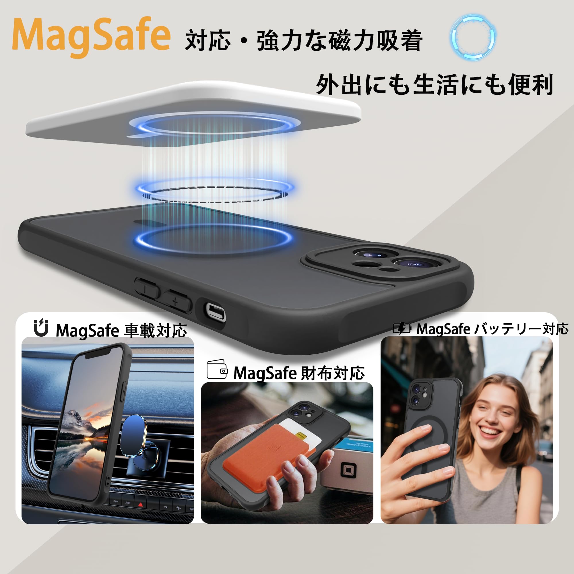 Amazon.co.jp: PinLiSheng iPhone 12mini 用 ケース MagSafe対応 米軍